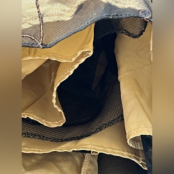 Vintage Jessica Howard Y2K Black Sheer Velvet Burnout Tan Formal Maxi Dress 14 - Picture 11 of 12